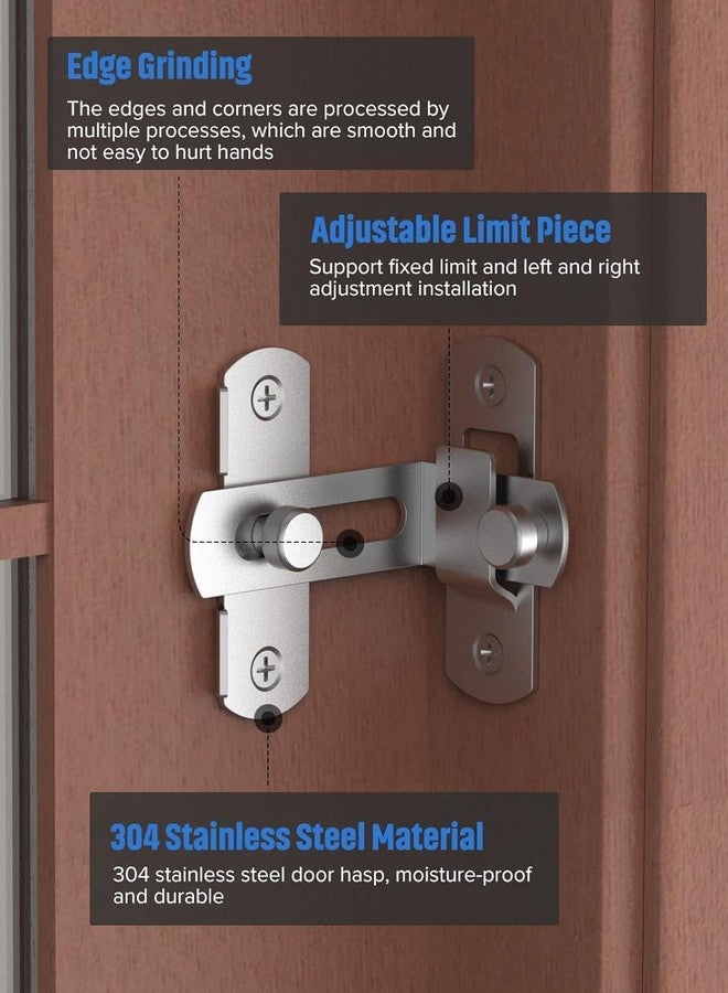 Bitnex قفل باب الحظيرة من Bitnex، مزلاج باب الحظيرة القابل للطي بزاوية 90 درجة، أدوات مزلاج بوابة من الفولاذ المقاوم للصدأ SUS304، أقفال ومزالج أبواب الحظيرة للحظيرة، والحديقة، والحمام، والخارج، والجراج، والنافذة، والباب المنزلق - Image 3